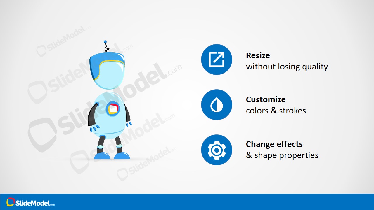Robby Robot Cartoon Illustration for PowerPoint - SlideModel Robby Robot Cartoon Illustration for PowerPoint - SlideModel
