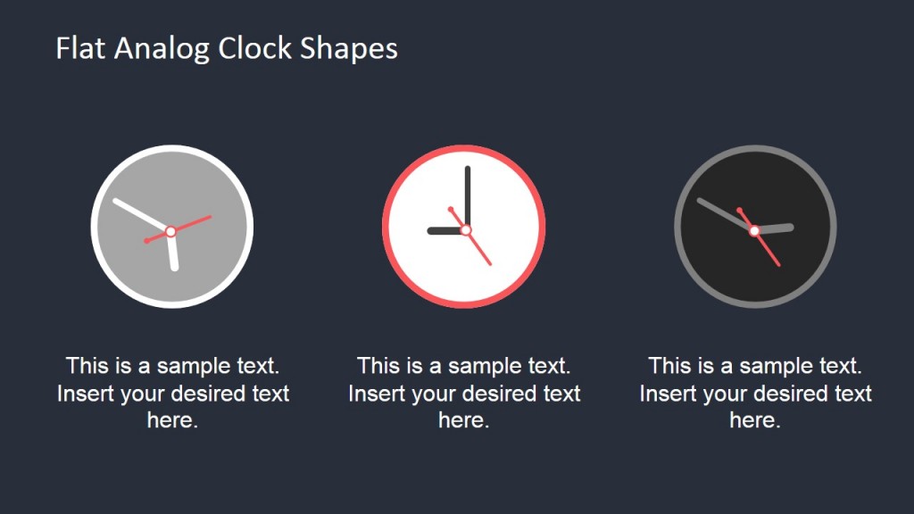 Flat Analog Clock Shapes for PowerPoint - SlideModel