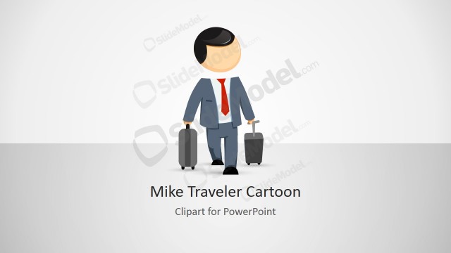 Mike Business Traveler Cartoon for PowerPoint