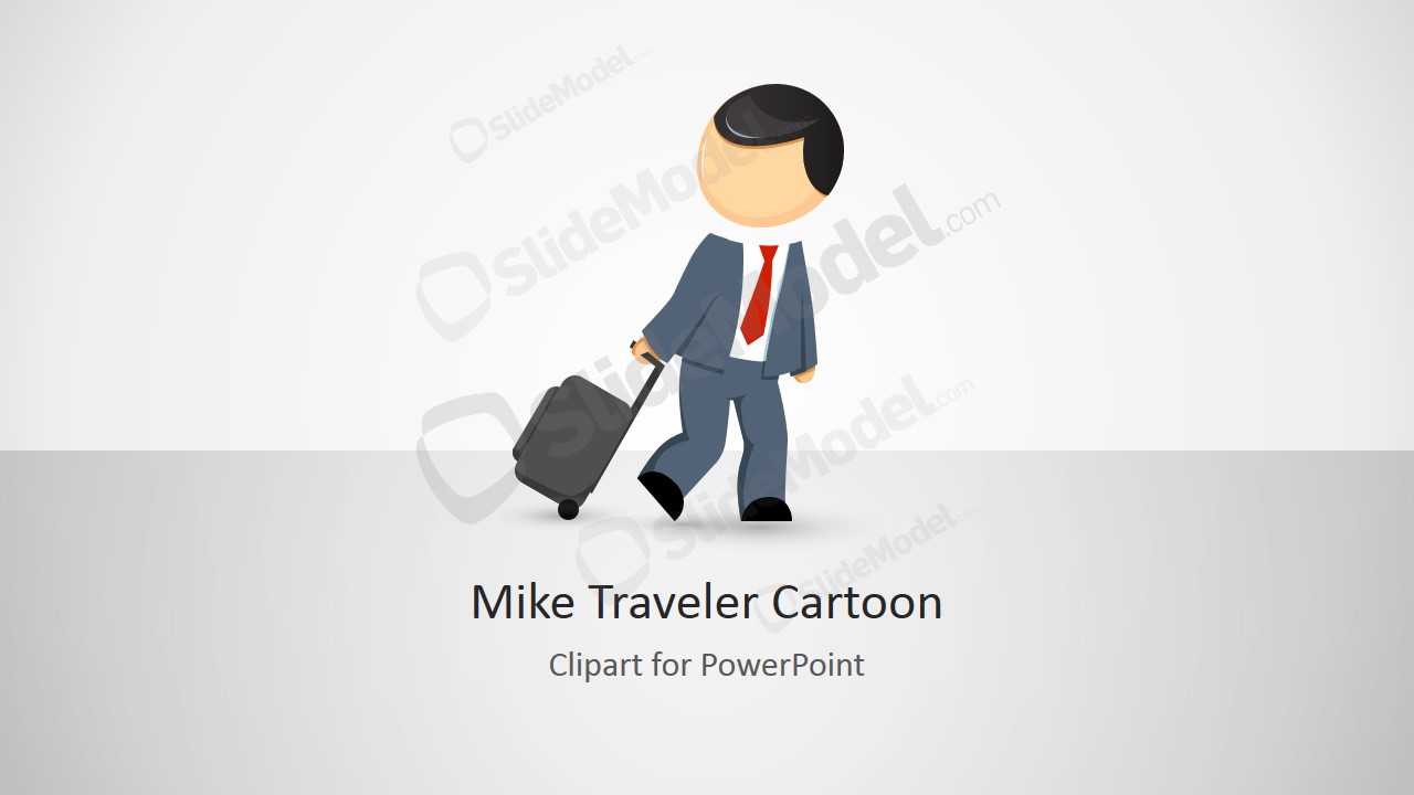 Mike Carry-On Luggage Cartoon for PowerPoint - SlideModel