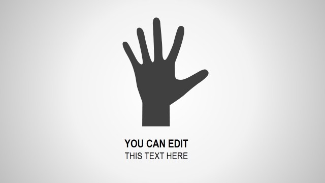 Dark Hand Palm Concept for PowerPoint