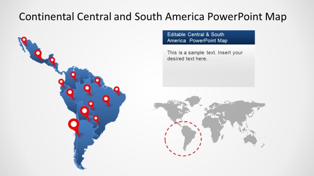 Continental Latin America PowerPoint Map