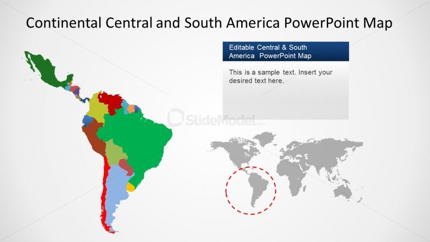 PowerPoint Map of Latin America with Countries Highlighted
