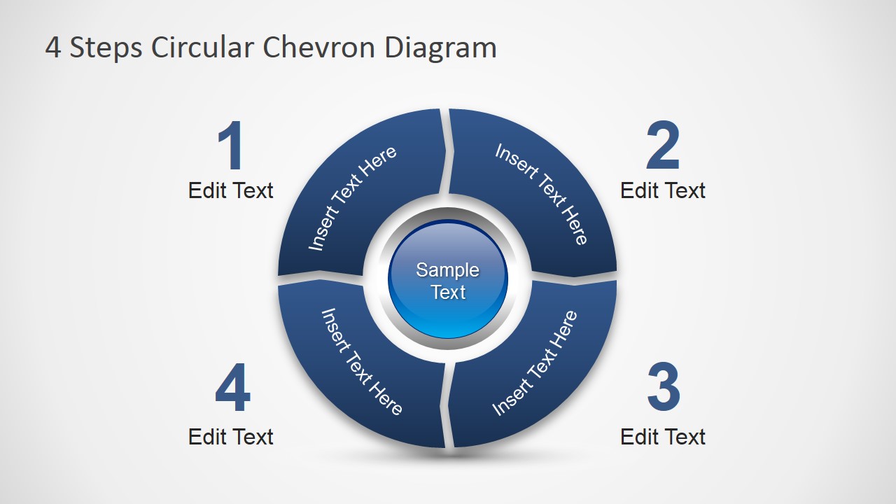 PowerPoint Diagram Four Steps Chevron