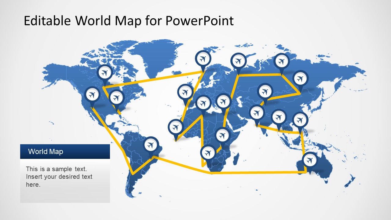 free editable world map for powerpoint presentation