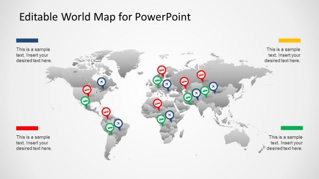 Editable PowerPoint Political Outline World Map