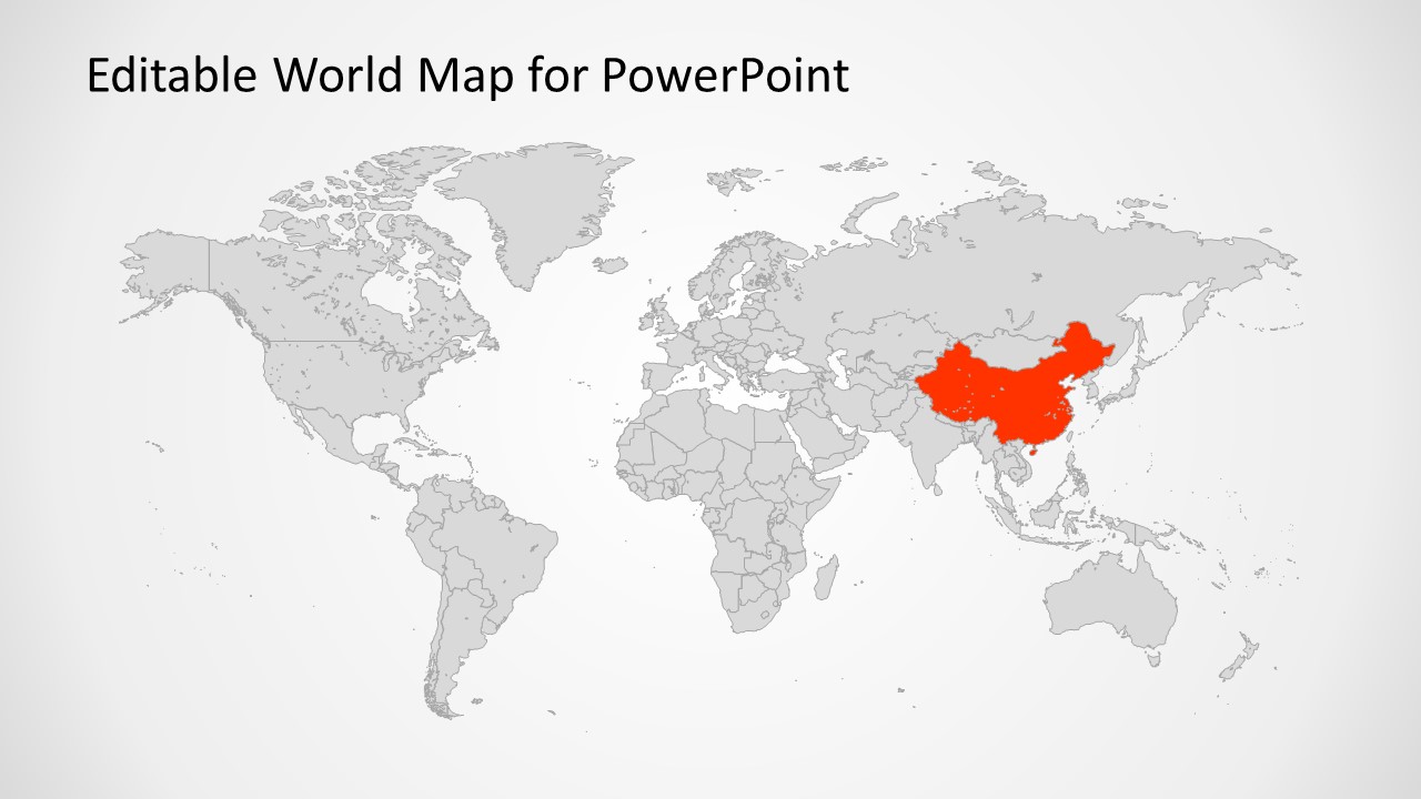 PowerPoint World Map With Individual Countries 