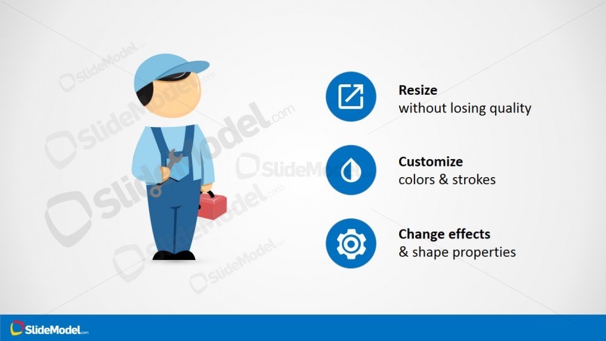 Mike with Spanner PowerPoint Template