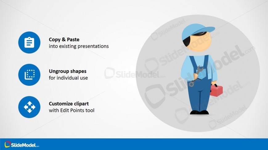 PPT Cartoon Mike Worker with Spanner