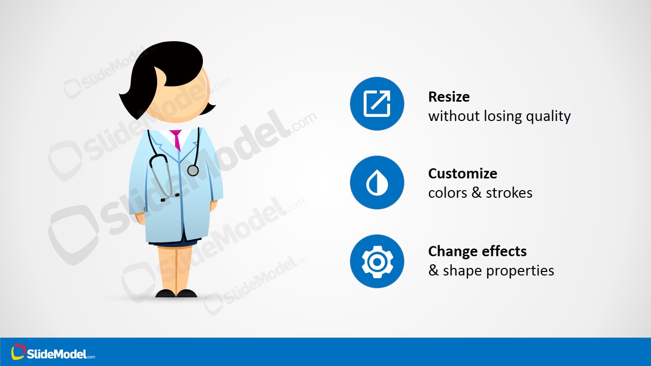 Female Medical Doctor Cartoon PowerPoint Shapes - SlideModel