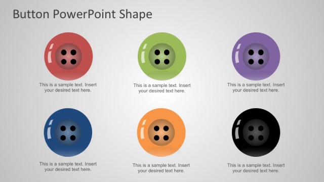 Flat Design Clothing Buttons for PowerPoint