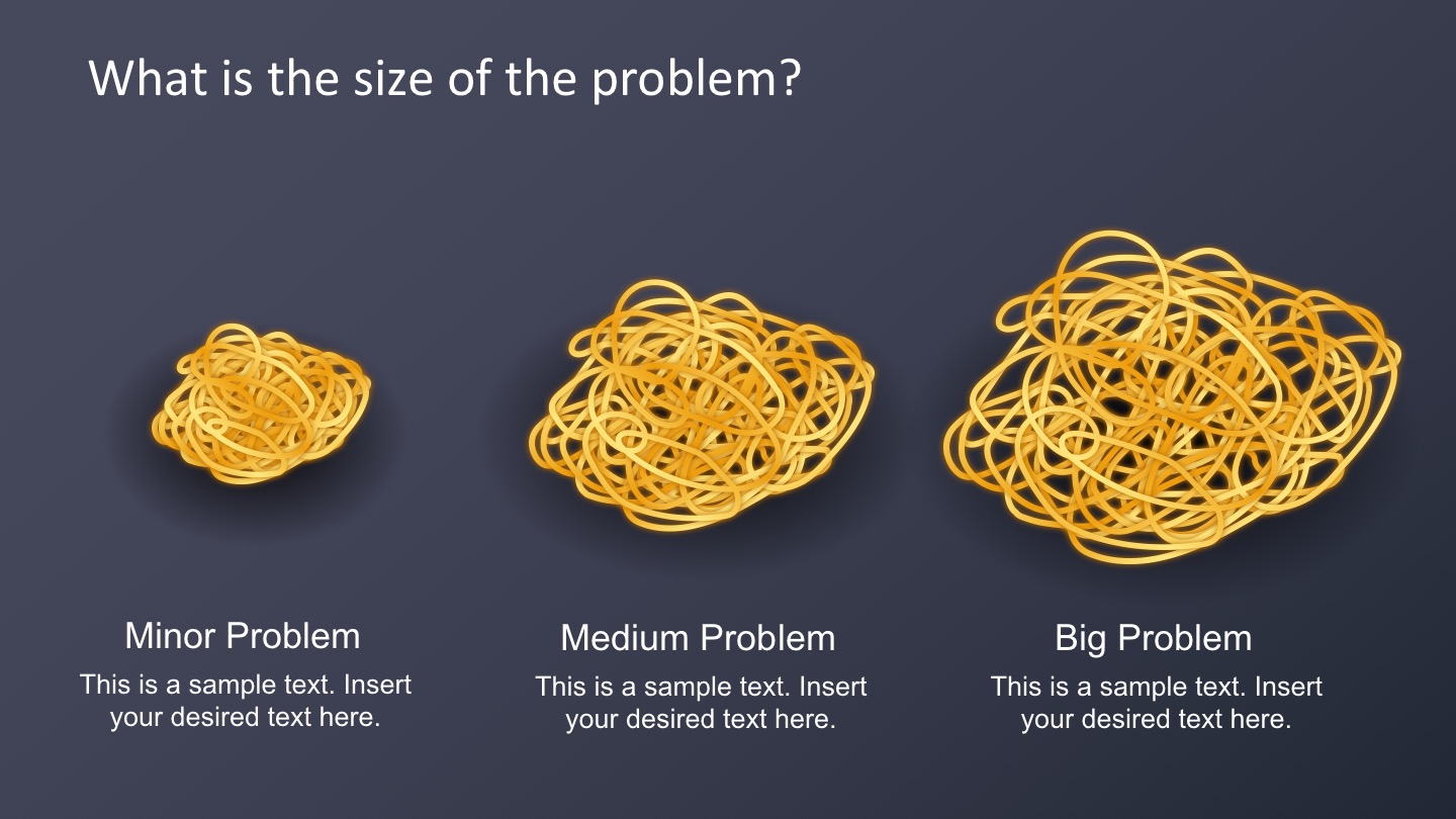 Business Problems PowerPoint Visual Using Spaghetti Shapes