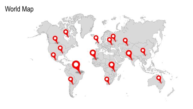 Editable Map of World in PowerPoint