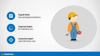 Editable Mike Cartoon of Construction Template