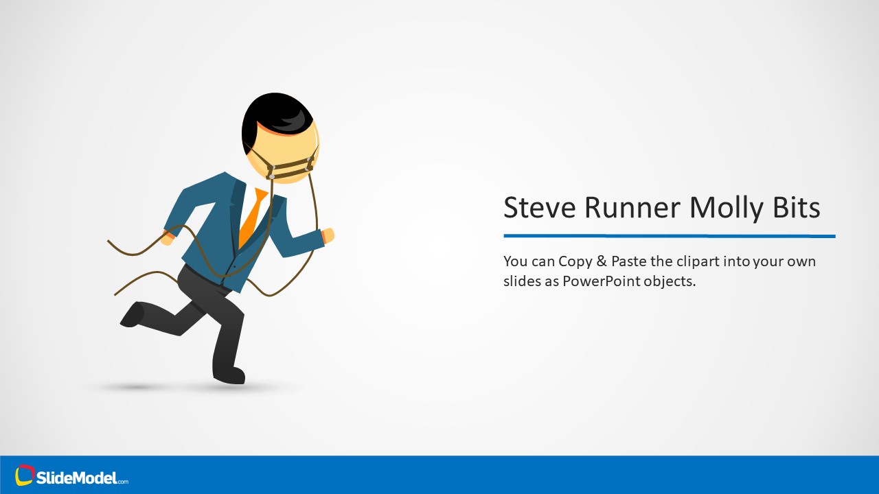 Template of Steve Cartoon Character Running