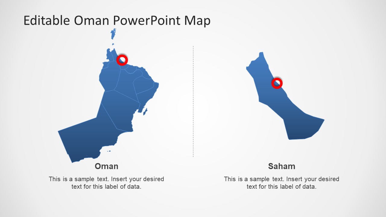 Creative PPT Oman Map