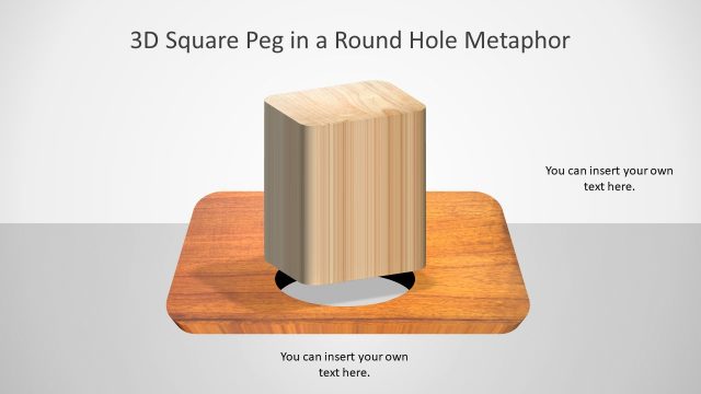 3D Square Peg Round Holes Metaphor