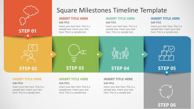 Animated Square Milestones Timeline Templates
