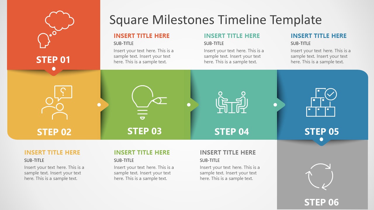 Animated Square Milestones Timeline Templates - SlideModel