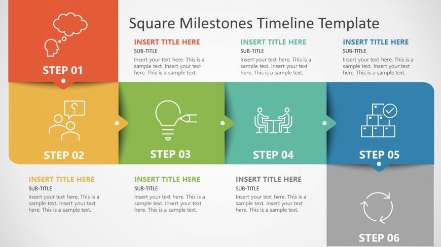 PowerPoint Template of Square Milestones