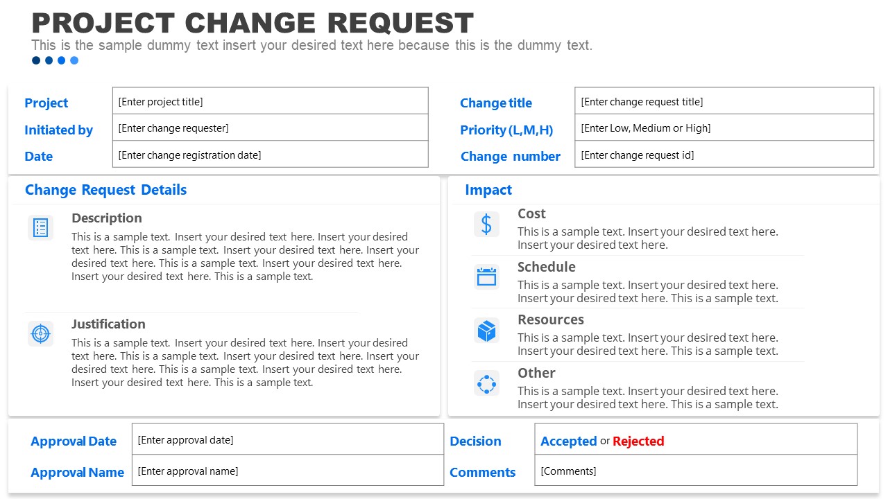 Project Change Request Template Design 