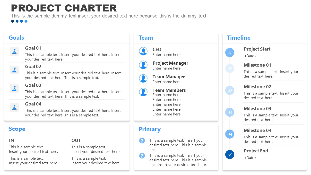 Project Charter PowerPoint Template SlideModel