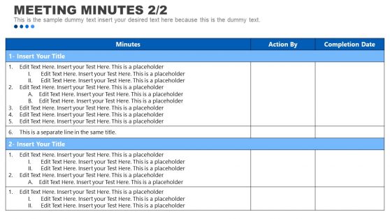 Meeting Minutes Template of Projects
