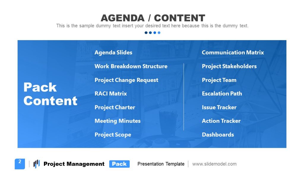 Pack Contents Project Management Template - SlideModel