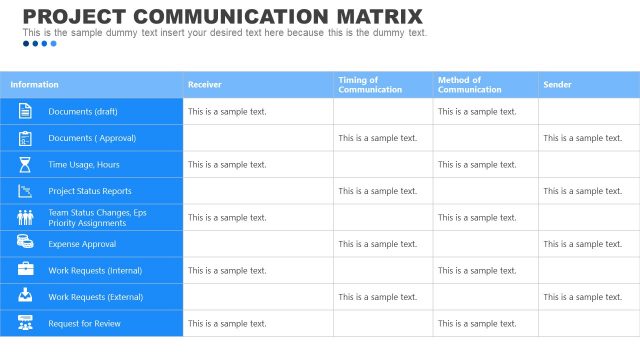 Project Communication Matrix Template