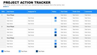 Table of Project Action Tracker 