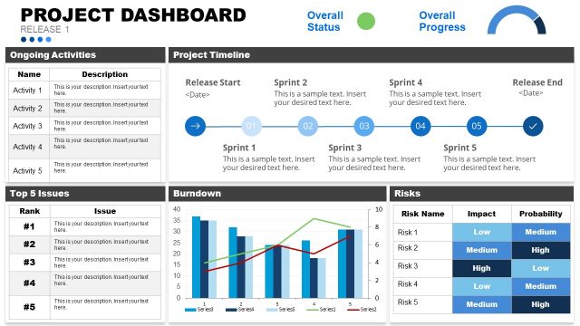 Project Dashboard Templates in PowerPoint