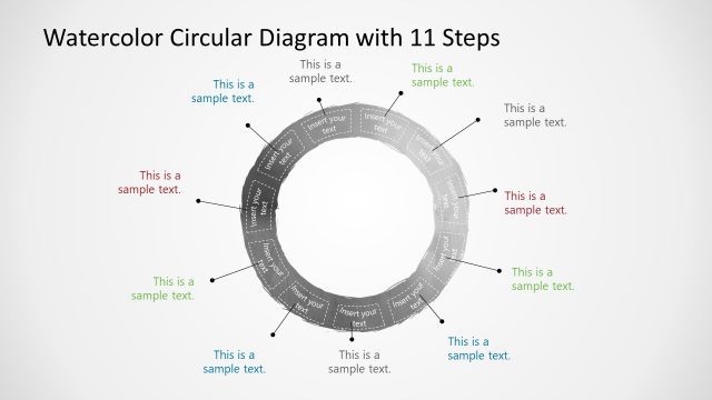 Watercolor 11 Step Circular Diagram Template