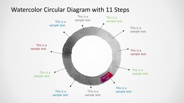 Watercolor Step 5 Circular Diagram Template