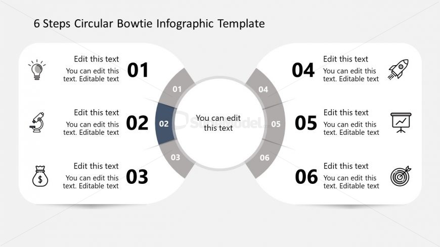 Second Step Bowtie Circular Diagram Infographics