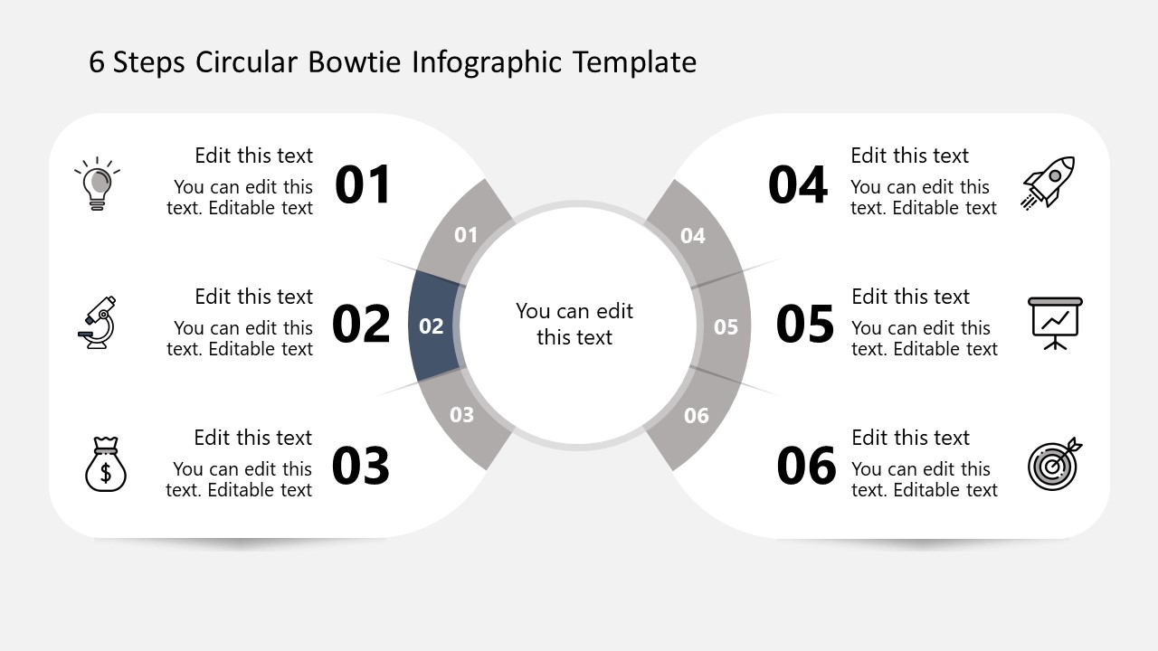 Second Step Bowtie Circular Diagram Infographics