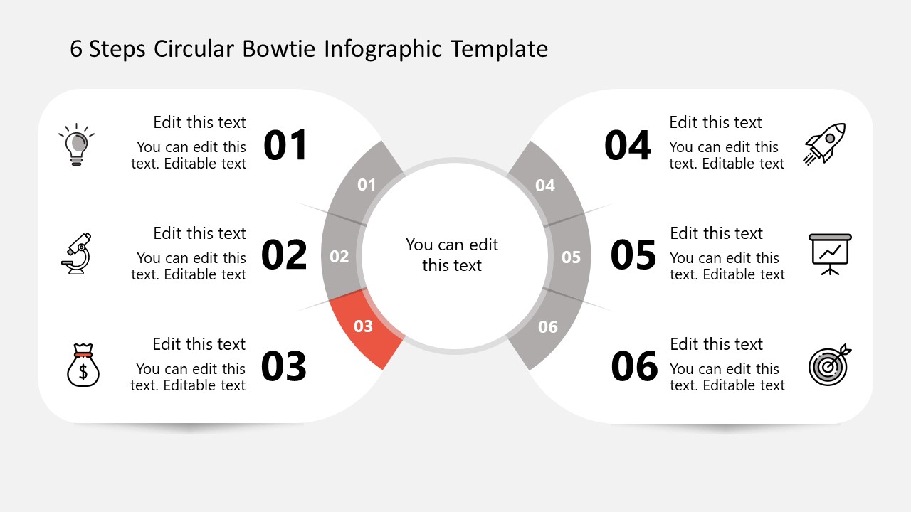 Third Step Bowtie Circular Diagram Infographics