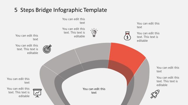 5 Steps Stage 4 Bridge Infographic PowerPoint
