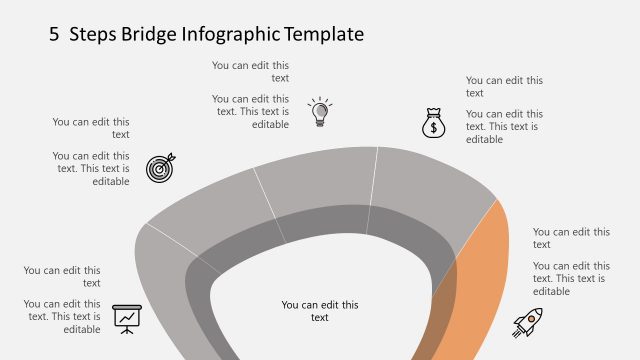 5 Steps Stage 5 Bridge Infographic PowerPoint