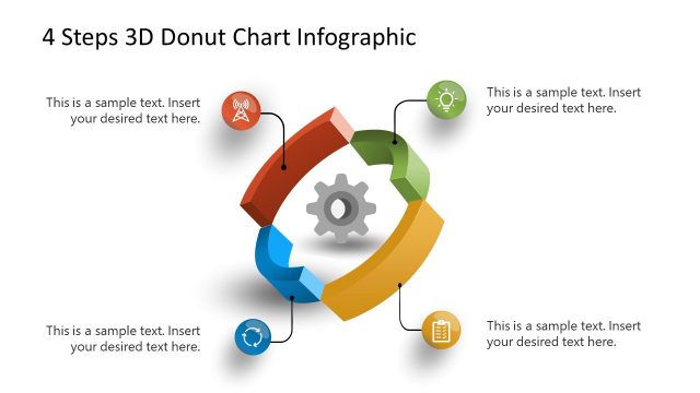 4 Stages 3D Donut Chart Infographic