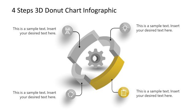 4 Steps Process Cycle Step 3 Donut PPT