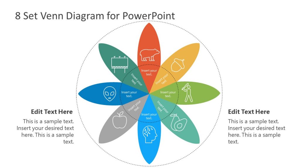 Infographic 8 Sets Venn Diagram Template - SlideModel