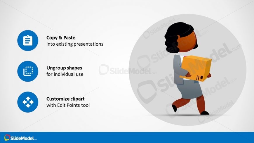 Brianna Holding Delivery Box PowerPoint Illustration
