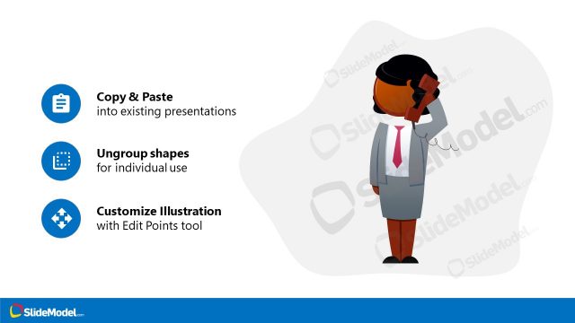 Brianna Holding Phone PowerPoint Illustration