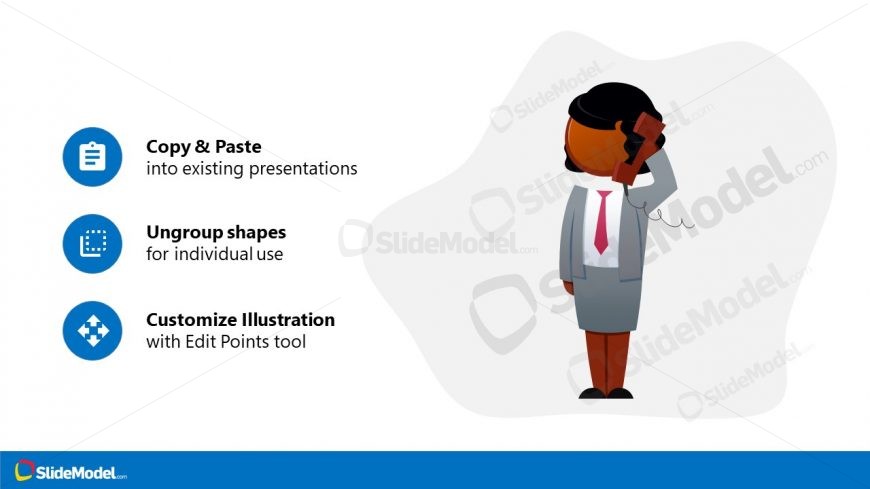 Brianna Character with Phone in Hand PPT Template