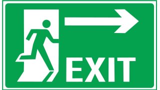 Editable Exit Symbol for PPT