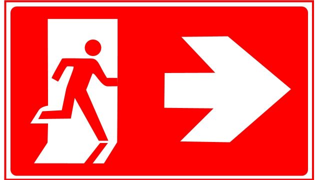 Editable Red Exit Sign for PPT