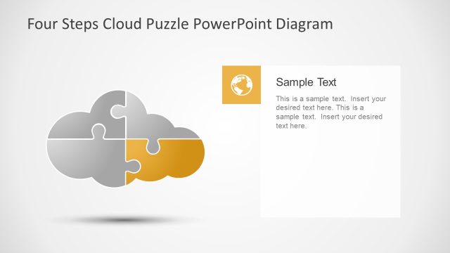 4 Steps Cloud Puzzle Diagram for Presentation