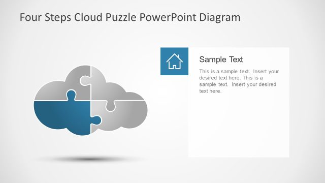 4 Steps Cloud Puzzle Diagram for PowerPoint