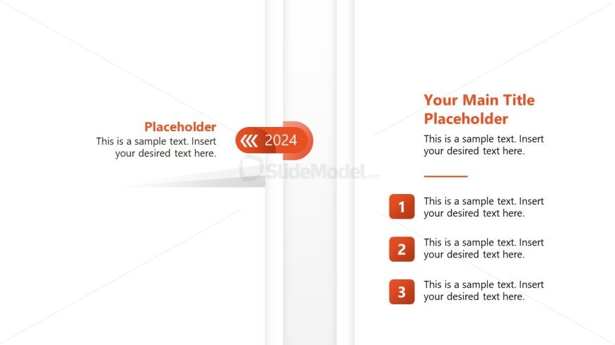 PPT Presentation Template for 6-Year Vertical Timeline