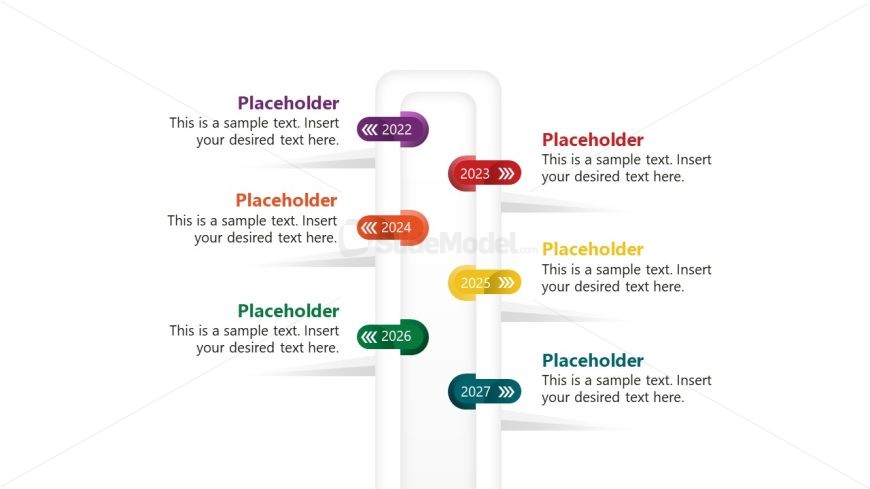 Customizable 6-Year Vertical Timeline Template 